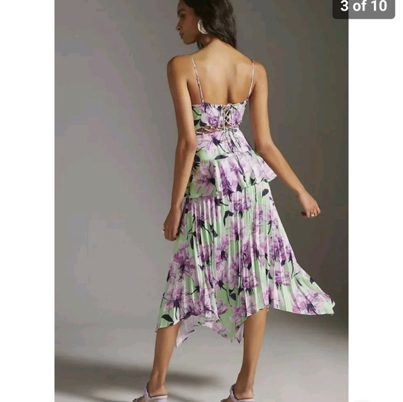 Anthropologie Delfi Collective Pleated Midi Dress Size Xs $444 - Picture 3 of 10